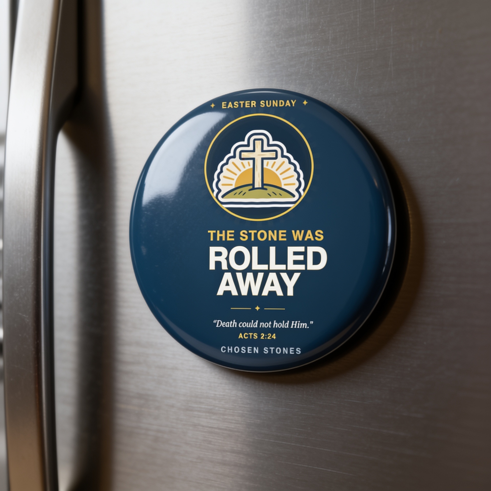 Easter Magnet — The Stone Was Rolled Away (Dark)