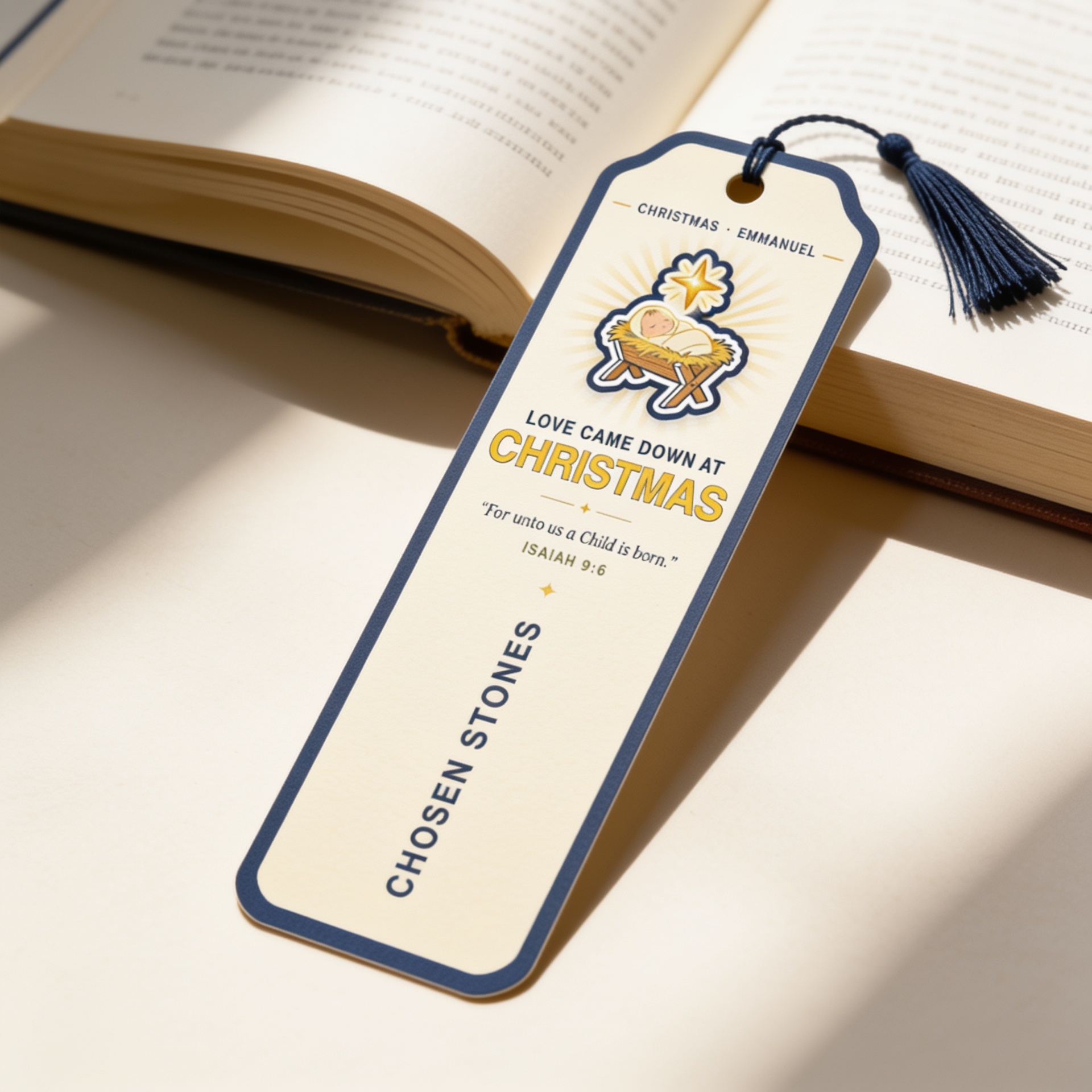 Christmas Bookmark — Love Came Down at Christmas (Light)