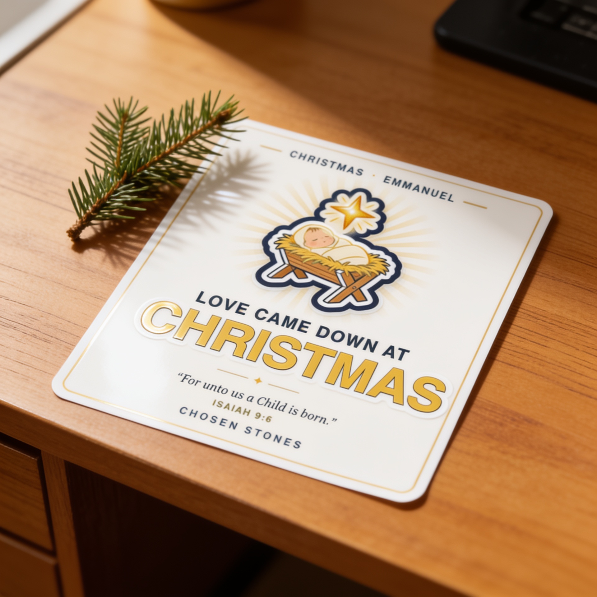 Christmas Sticker — Love Came Down at Christmas (Light)