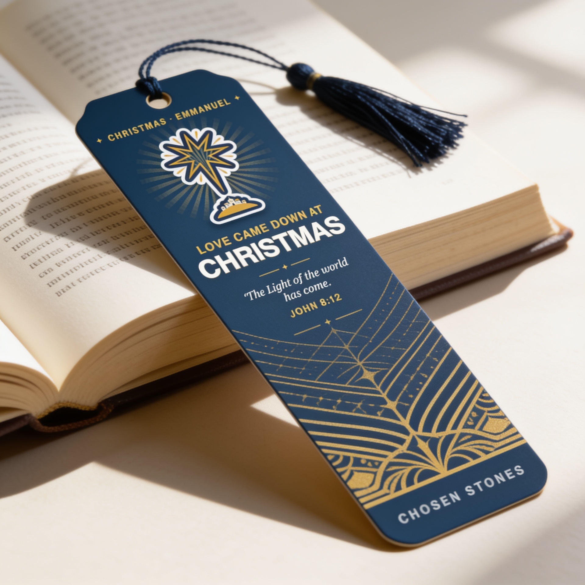 Christmas Bookmark — Love Came Down at Christmas (Dark)